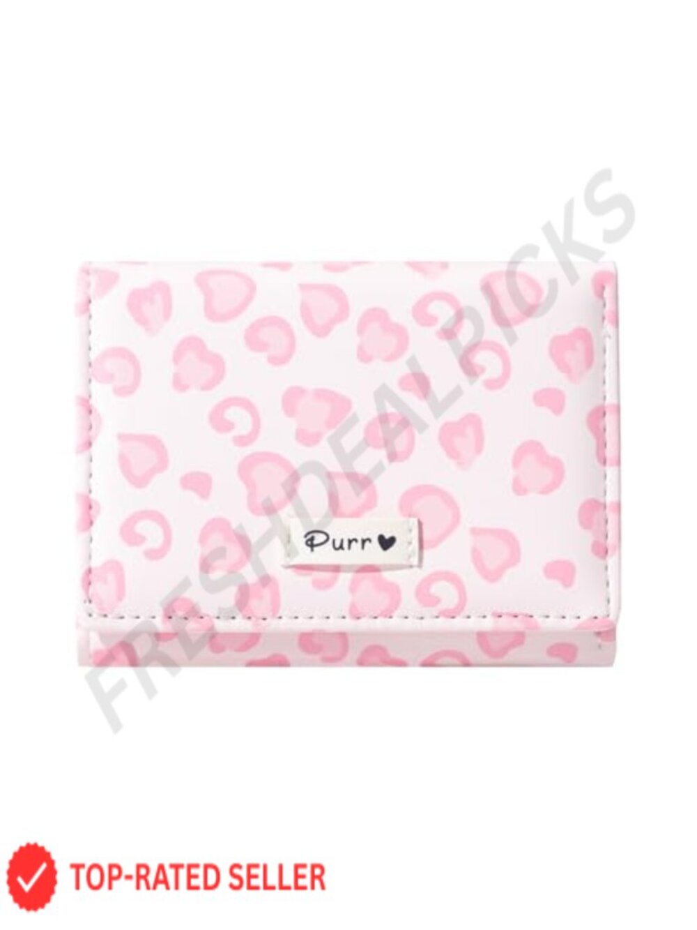 Cute Tri-Fold Wallet for Women with 7 Card Slots and Photo Window